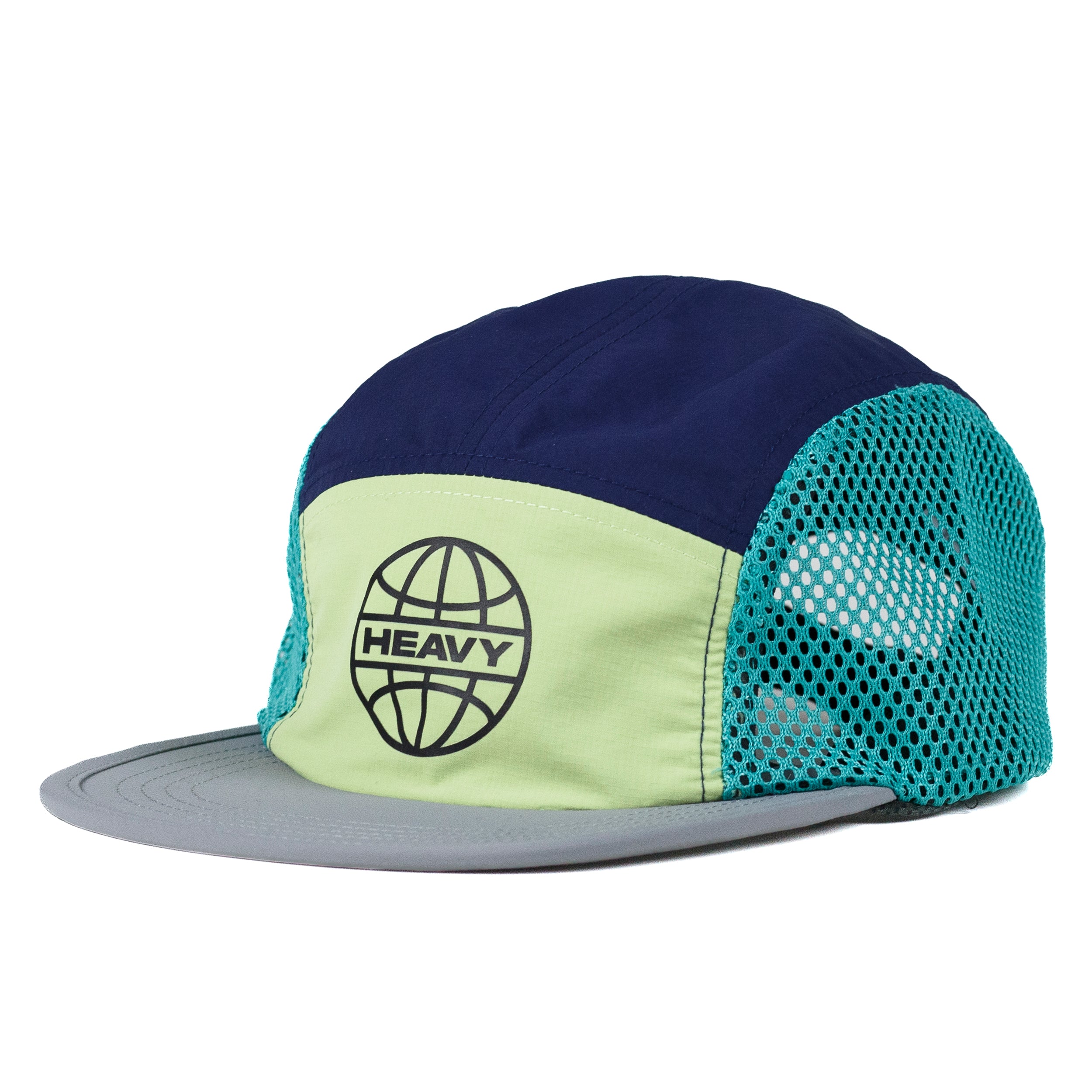 Heavy Globe Mesh Camper Hat (Gray/Green/Blue)