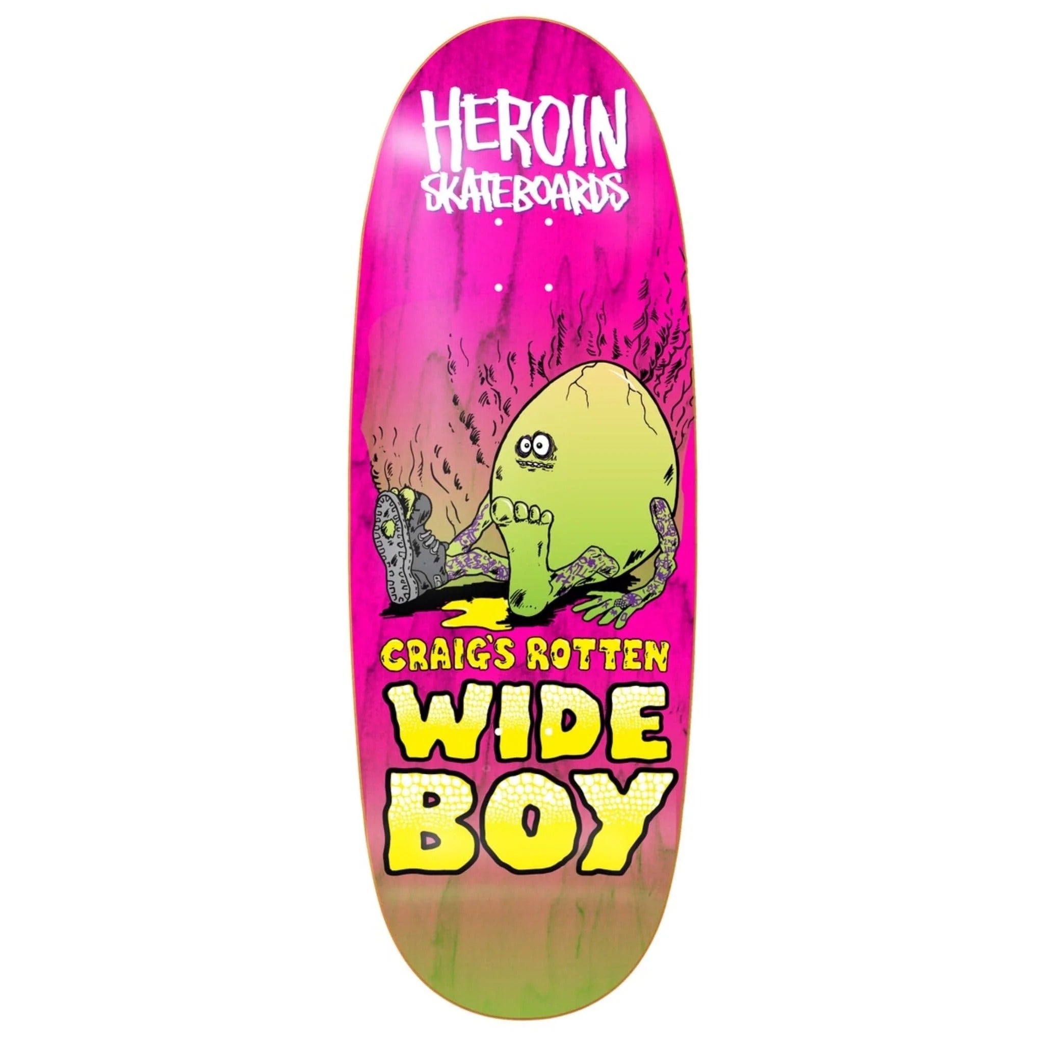 Heroin Craig Questions Rotten Wide Boy Shaped Deck (10.75")